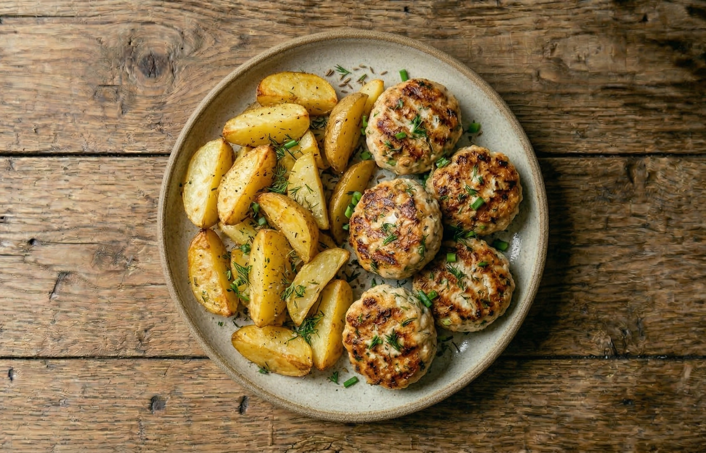 Рыбные котлеты с картофелем